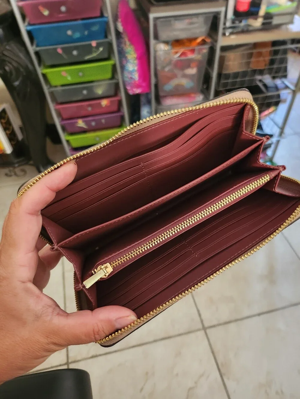 Coach pebbled leather Long Zip Around Wallet